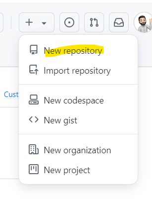 Pantallazo crear nuevo repositorio en github.com